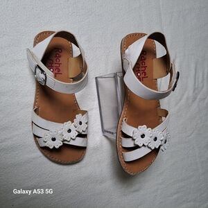 Rachel Shoes White Floral Kids Sandals